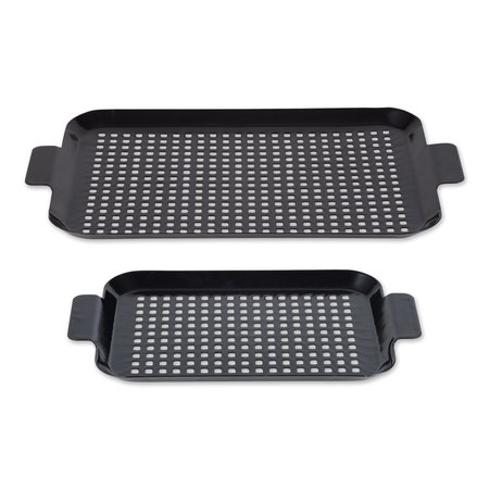 RSVP INTERNATIONAL Porcelain Coated 2Pc Grill Topper Set with Small and Medium Sizes, 2PK BQ-GT2